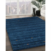 Contemporary Blue Modern Rug, con902