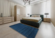 Contemporary Blue Modern Rug in a Bedroom, con902