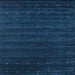 Sideview of Machine Washable Contemporary Blue Rug, wshcon902