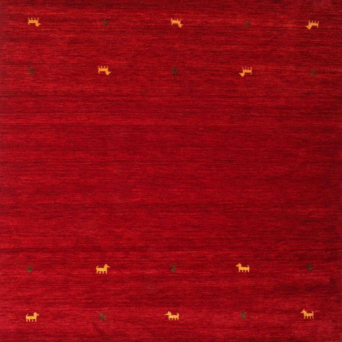 Sideview of Machine Washable Contemporary Orange Red Rug, wshcon903