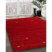 Contemporary Orange Red Modern Rug in Family Room, con903