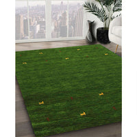 Contemporary Shamrock Green Modern Rug, con907