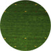 Sideview of Contemporary Shamrock Green Modern Rug, con907