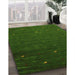 Contemporary Shamrock Green Modern Rug in Family Room, con907