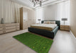 Contemporary Shamrock Green Modern Rug in a Bedroom, con907