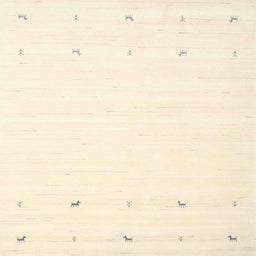 Square Contemporary Peach Beige Solid Rug, con908