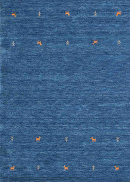 Contemporary Bright Navy Blue Modern Rug, con911