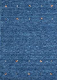 Machine Washable Contemporary Bright Navy Blue Rug, wshcon911