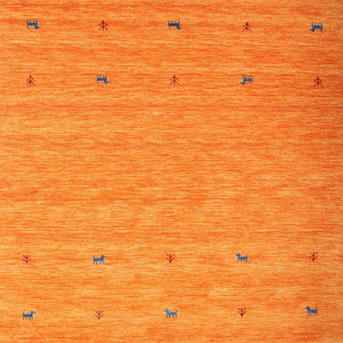 Square Contemporary Dark Orange Modern Rug, con912