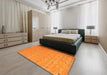 Contemporary Dark Orange Modern Rug in a Bedroom, con912