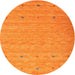 Sideview of Contemporary Dark Orange Modern Rug, con912