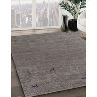 Contemporary Rose Purple Modern Rug, con913