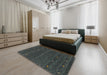 Contemporary Gray Modern Rug in a Bedroom, con916