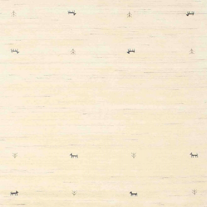 Sideview of Machine Washable Contemporary Navajo White Rug, wshcon917