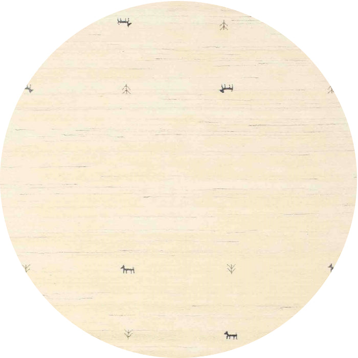 Sideview of Contemporary Navajo White Gold Solid Rug, con917