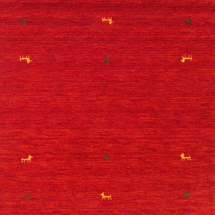 Square Contemporary Orange Red Modern Rug, con918