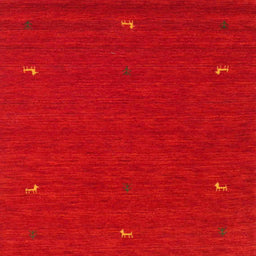 Sideview of Machine Washable Contemporary Orange Red Rug, wshcon918