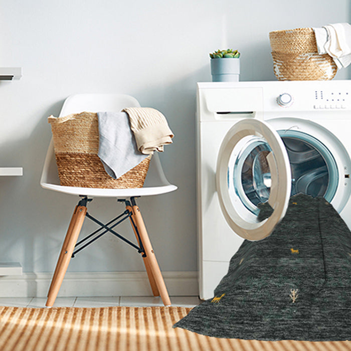 Machine Washable Contemporary Gray Rug in a Washing Machine, wshcon919