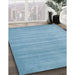 Contemporary Denim Blue Modern Rug in Family Room, con91