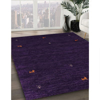 Contemporary Deep Purple Modern Rug, con920