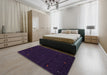 Contemporary Deep Purple Modern Rug in a Bedroom, con920