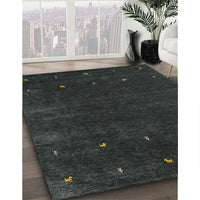 Contemporary Light Black Modern Rug, con921