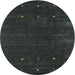 Sideview of Contemporary Light Black Modern Rug, con921