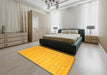 Contemporary Deep Yellow Modern Rug in a Bedroom, con923