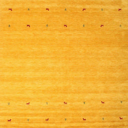 Sideview of Machine Washable Contemporary Deep Yellow Rug, wshcon923
