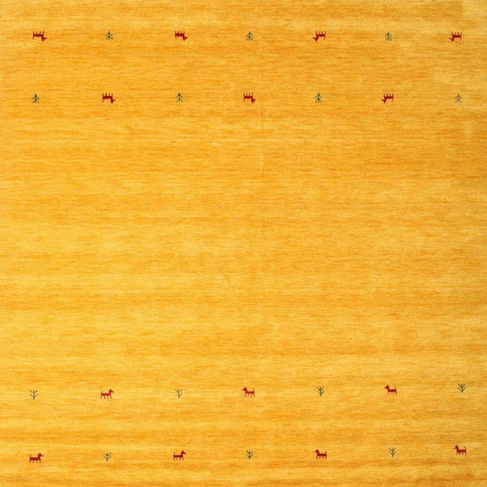 Sideview of Machine Washable Contemporary Deep Yellow Rug, wshcon923