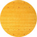 Sideview of Contemporary Deep Yellow Modern Rug, con923