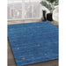 Machine Washable Contemporary Blue Rug in a Family Room, wshcon924