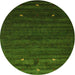 Sideview of Contemporary Shamrock Green Modern Rug, con926