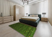 Machine Washable Contemporary Shamrock Green Rug in a Bedroom, wshcon926
