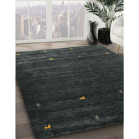 Contemporary Light Black Modern Rug, con927