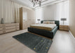 Contemporary Light Black Modern Rug in a Bedroom, con927