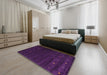 Machine Washable Contemporary Dark Purple Rug in a Bedroom, wshcon928