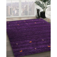 Contemporary Dark Purple Modern Rug, con928