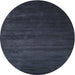 Sideview of Contemporary Dark Slate Blue Modern Rug, con92