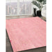 Contemporary Light Coral Pink Modern Rug in Family Room, con931