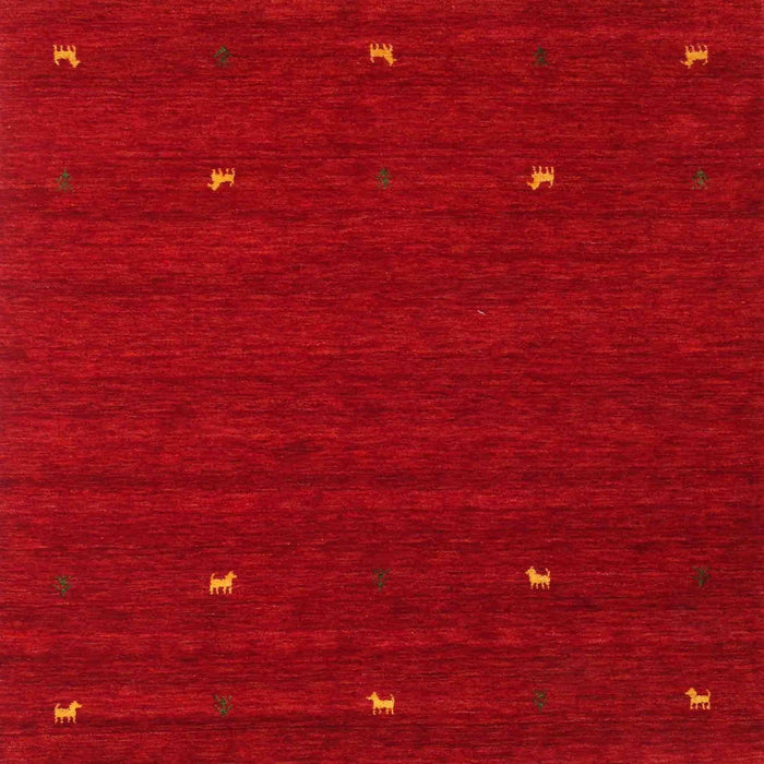 Square Contemporary Orange Red Modern Rug, con932