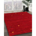 Machine Washable Contemporary Orange Red Rug in a Family Room, wshcon932