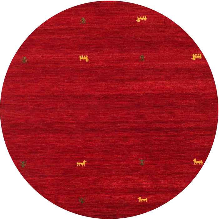 Sideview of Contemporary Orange Modern Rug, con934