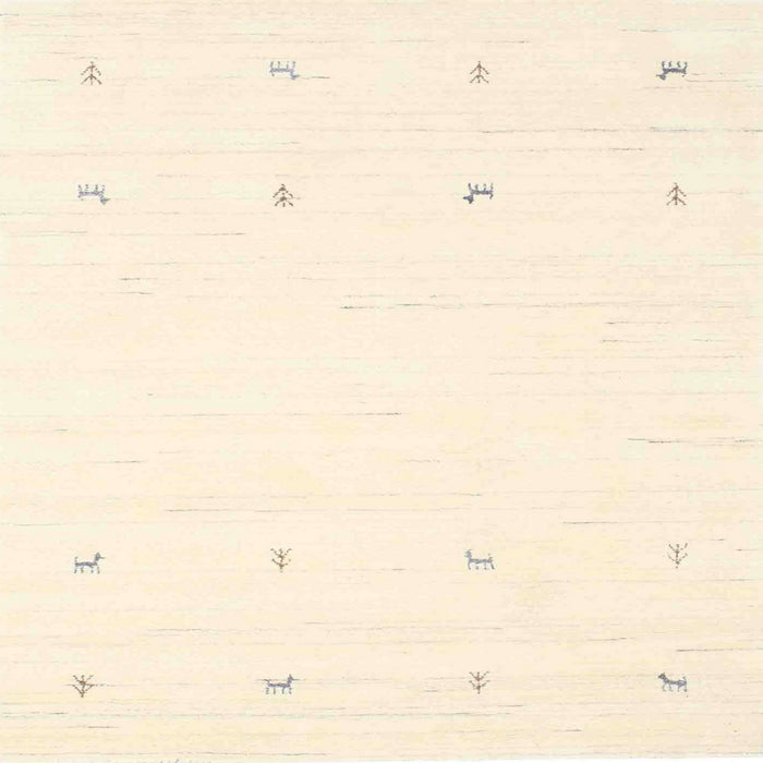 Square Contemporary Peach Beige Solid Rug, con936