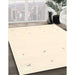 Contemporary Peach Beige Solid Rug in Family Room, con936