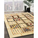 Contemporary Brown Gold Modern Rug in Family Room, con937