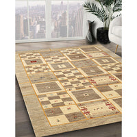 Contemporary Bronze Brown Modern Rug, con938