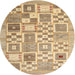 Square Machine Washable Contemporary Bronze Brown Rug, wshcon938