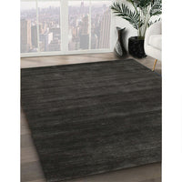 Contemporary Charcoal Black Modern Rug, con93