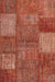 Contemporary Orange Patchwork Rug, con941